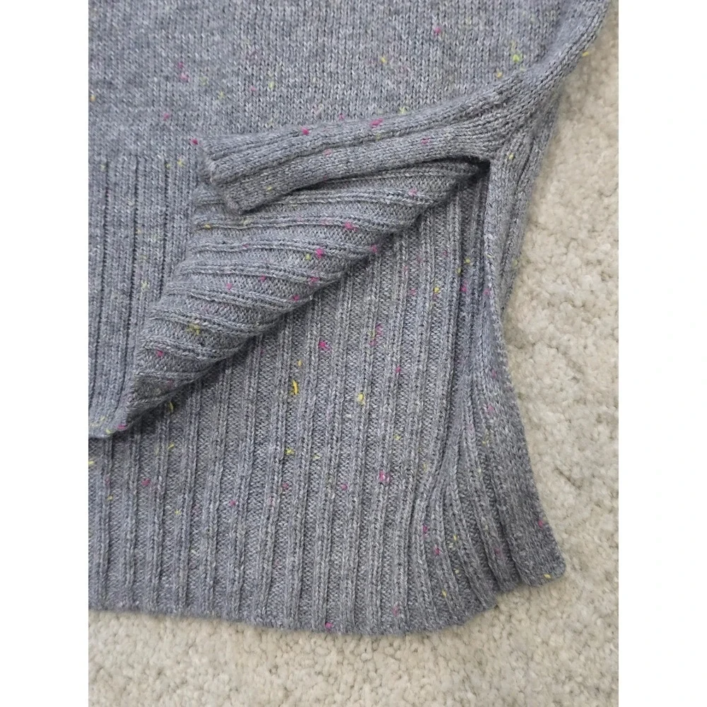 OLD NAVY Womens Size L Gray Speckled‎ V Neck Long Sleeve Sweater